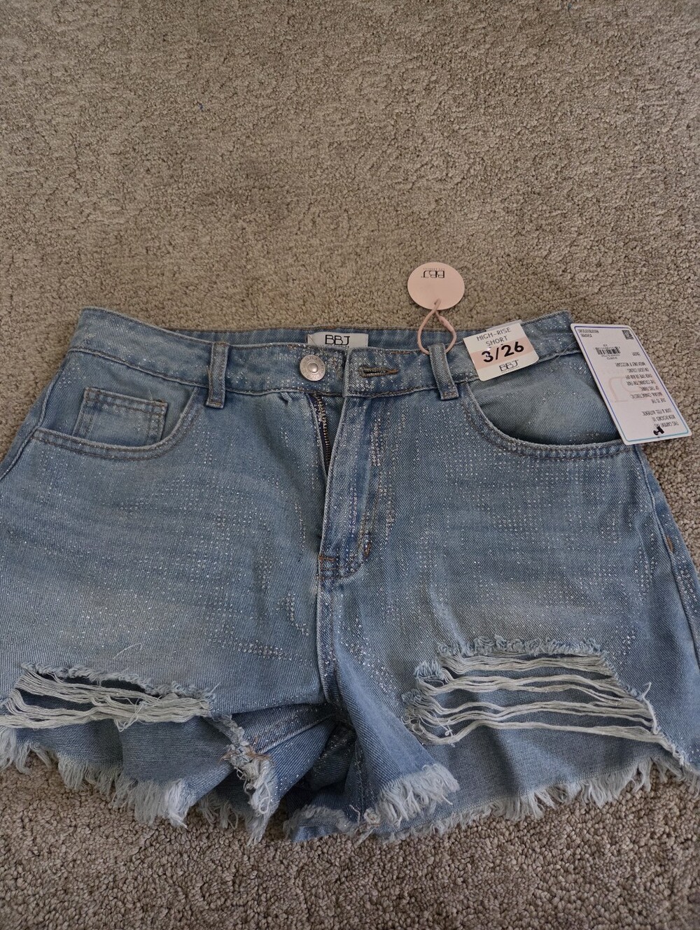 BRAND NEW BBJ Vintage Glitter Jean Shorts 3/26